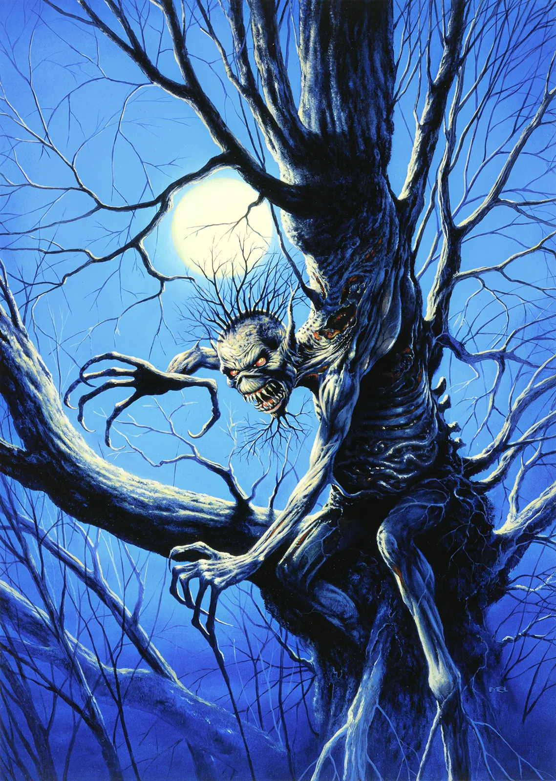 Fear of the Dark album artwork illustrated by Melvyn Grant for Iron Maiden