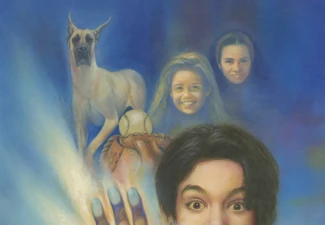 Cover art by Melvyn Grant for the book A Very Personal Computer by Justine Rendal, 1995. Depicts a surreal computer-driven vision with exaggerated human figures and technological imagery. A Very Personal Computer — science fiction cover art by Melvyn Grant