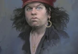 “Abdul McGrinty” — character portrait artwork by Melvyn Grant. A standalone character study with no confirmed publication or narrative context. Character portrait artwork titled Abdul McGrinty by Melvyn Grant