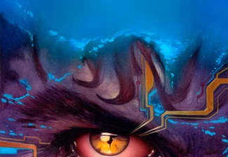 Box cover art by Melvyn Grant for *Anarchy*, a horizontally scrolling shooter developed by WJS Design and published by Psygnosis. Released in 1990 for the Amiga and Atari ST. Anarchy — video game box cover art by Melvyn Grant