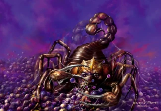 Blood Beast — cover artwork by Melvyn Grant for the novel by Darren Shan (2007) Cover artwork by Melvyn Grant for Blood Beast by Darren Shan (2007)