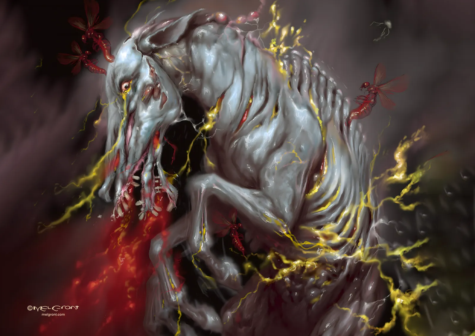 Cover artwork by Melvyn Grant for Dark Calling by Darren Shan (The Demonata series, 2009)