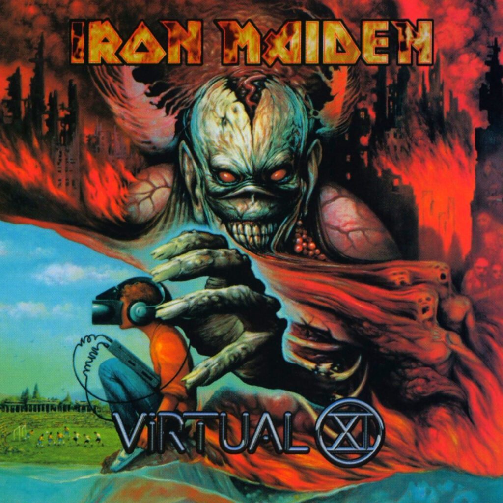 Iron Maiden Virtual XI album cover illustrated by Melvyn Grant